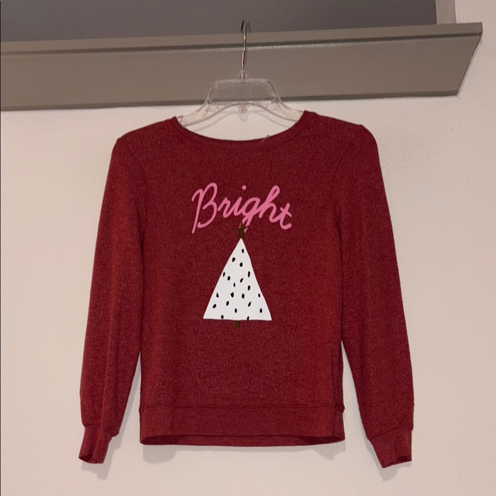 Wildfox Kids “Bright” Christmas Tree Pullover Sweatshirt SZ M 7/8 NWT